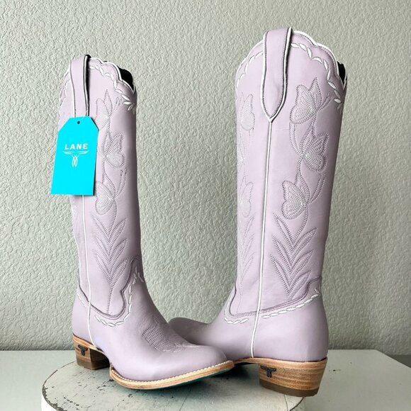 Lane boots Shoes - Lane SWEET MEMORIES Knee High Womens Cowboy Boots 7 Purple Cowgirl Western Tall